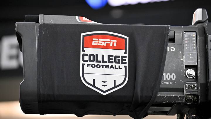 Dec 6, 2025; Arlington, TX, USA; A view of a tv camera and the ESPN college football logo before the game between the Texas Tech Red Raiders and the BYU Cougars at AT&T Stadium. Mandatory Credit: Jerome Miron-Imagn Images Dec 6, 2025; Arlington, TX, USA; A view of a tv camera and the ESPN college football logo before the game between the Texas Tech Red Raiders and the BYU Cougars at AT&T Stadium. Mandatory Credit: Jerome Miron-Imagn Images