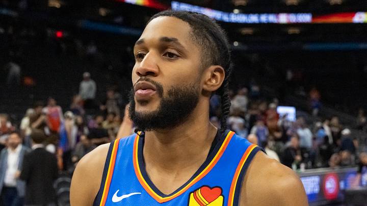 Apr 27, 2026; Phoenix, Arizona, USA; Oklahoma City Thunder guard Isaiah Joe (11) against the Phoenix Suns during game four of the first round of the 2026 NBA Playoffs at Mortgage Matchup Center. Mandatory Credit: Mark J. Rebilas-Imagn Images