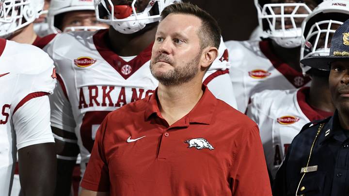 Arkansas Razorbacks coach Ryan Silverfield scans the crowd of Rice-Eccles Stadium ahead of its game against the Utah Utes on Saturday, Sept. 12, 2026. Arkansas Razorbacks coach Ryan Silverfield scans the crowd of Rice-Eccles Stadium ahead of its game against the Utah Utes on Saturday, Sept. 12, 2026.