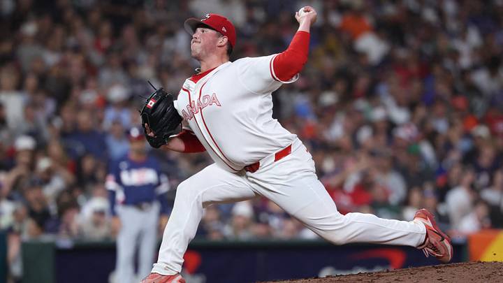 Mar 13, 2026: Canada relief pitcher Matt Wilkinson (35) throws during the eighth inning against the United States during a quarterfinal game of the 2026 World Baseball Classic at Daikin Park. Credit: Troy Taormina-Imagn Images Mar 13, 2026: Canada relief pitcher Matt Wilkinson (35) throws during the eighth inning against the United States during a quarterfinal game of the 2026 World Baseball Classic at Daikin Park. Credit: Troy Taormina-Imagn Images