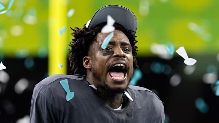 C.J. Gardner-Johnson celebrates the Eagles' 40–22 win over the Chiefs in Super Bowl LIX on Feb. 9, 2025.