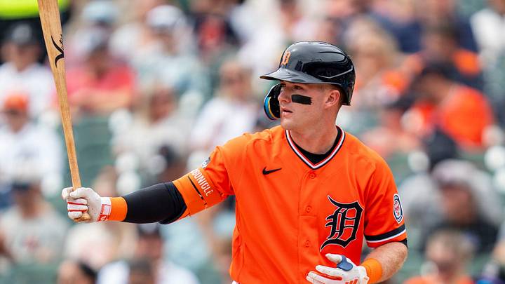 Tigers third baseman Kevin McGonigle (7) steps up to bat in the first inning against the Rockies. Credit: Josh Boland-USA TODAY Network via Imagn Tigers third baseman Kevin McGonigle (7) steps up to bat in the first inning against the Rockies. Credit: Josh Boland-USA TODAY Network via Imagn