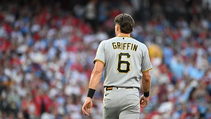 Jun 30, 2026; Philadelphia, Pennsylvania, USA; Pittsburgh Pirates shortstop Konnor Griffin (6) during the fifth inning against the Philadelphia Phillies at Citizens Bank Park. Jun 30, 2026; Philadelphia, Pennsylvania, USA; Pittsburgh Pirates shortstop Konnor Griffin (6) during the fifth inning against the Philadelphia Phillies at Citizens Bank Park.