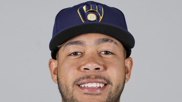 Feb 22, 2023; Phoenix, AZ, USA; Milwaukee Brewers Jefferson Quero (87) poses for photo day at
