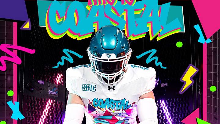 Coastal Carolina debuted '90s-themed uniforms. Coastal Carolina debuted '90s-themed uniforms.