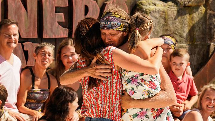 "The Full Circle" - Tyson Apostol with his loved ones on the Tenth episode of SURVIVOR: WINNERS AT WAR, airing Wednesday, April 15 (8:00-9:01 PM, ET/PT) on the CBS Television Network. Photo: Robert Voets/CBS Entertainment ©2020 CBS Broadcasting, Inc. All Rights Reserved