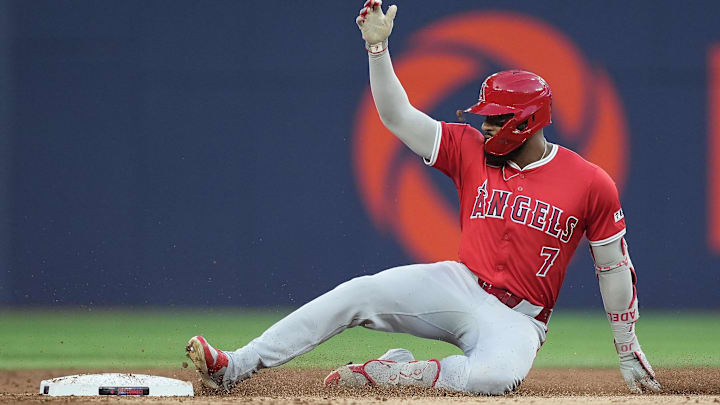 Los Angeles Angels right fielder Jo Adell