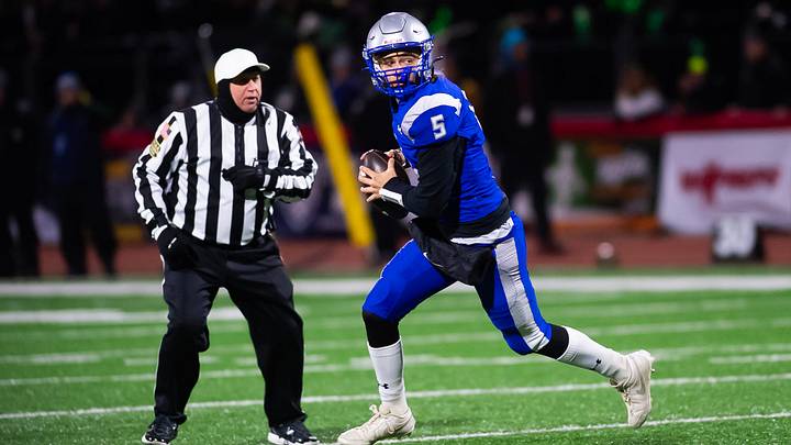 Southern Lehigh quarterback Colton Sams (5) looks to lead his team past Notre Dame-Green Pond this week. Southern Lehigh quarterback Colton Sams (5) looks to lead his team past Notre Dame-Green Pond this week.