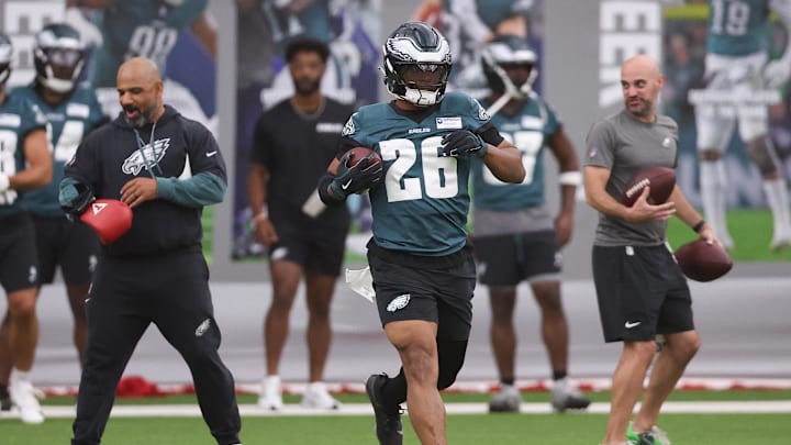 Philadelphia Eagles running back Saquon Barkley during OTAs.