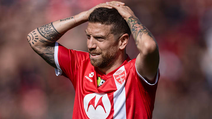 Alejandro Gomez of AC Monza looks dejected during the Serie...