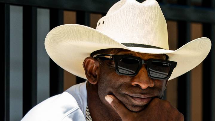 Deion Sanders takes in the second day of Cleveland Browns training camp, July 30, 2026, in Berea, Ohio. Deion Sanders takes in the second day of Cleveland Browns training camp, July 30, 2026, in Berea, Ohio.