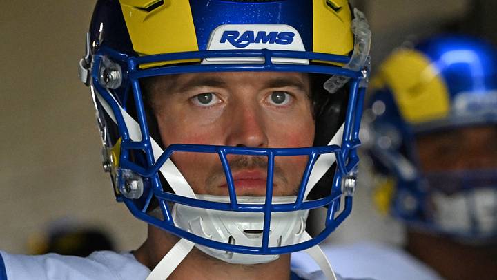 Oct 4, 2026; Philadelphia, Pennsylvania, USA; Los Angeles Rams quarterback Matthew Stafford (9) waits in the tunnel against the Philadelphia Eagles at Lincoln Financial Field. Mandatory Credit: Eric Hartline-Imagn Images