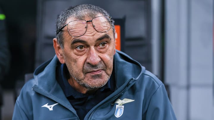 Maurizio Sarri Head Coach of SS Lazio looks on during Serie...