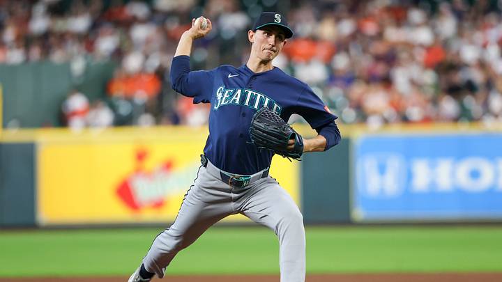 Aug 14, 2026; Houston, Texas, USA; Seattle Mariners starting pitcher George Kirby (68) pitches against the Houston Astros in the first inning at Daikin Park. Mandatory Credit: Thomas Shea-Imagn Images Aug 14, 2026; Houston, Texas, USA; Seattle Mariners starting pitcher George Kirby (68) pitches against the Houston Astros in the first inning at Daikin Park. Mandatory Credit: Thomas Shea-Imagn Images