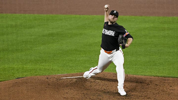 Sep 20, 2024; Baltimore, Maryland, USA; Baltimore Orioles pitcher Corbin Burnes (39) throws a third inning pitch against the Detroit Tigers at Oriole Park at Camden Yards. Mandatory Credit: Tommy Gilligan-Imagn Images Sep 20, 2024; Baltimore, Maryland, USA; Baltimore Orioles pitcher Corbin Burnes (39) throws a third inning pitch against the Detroit Tigers at Oriole Park at Camden Yards. Mandatory Credit: Tommy Gilligan-Imagn Images