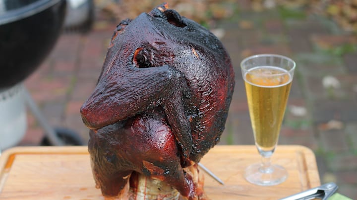 If you can beer can a chicken you can beer can a turkey. You just need a bigger beer can.

Turkey
