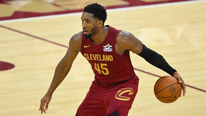 Oct 28, 2026; Cleveland, Ohio, USA; Cleveland Cavaliers guard Donovan Mitchell (45) dribbles the ball in the fourth quarter against the Washington Wizards at Rocket Arena. Mandatory Credit: David Richard-Imagn Images Oct 28, 2026; Cleveland, Ohio, USA; Cleveland Cavaliers guard Donovan Mitchell (45) dribbles the ball in the fourth quarter against the Washington Wizards at Rocket Arena. Mandatory Credit: David Richard-Imagn Images
