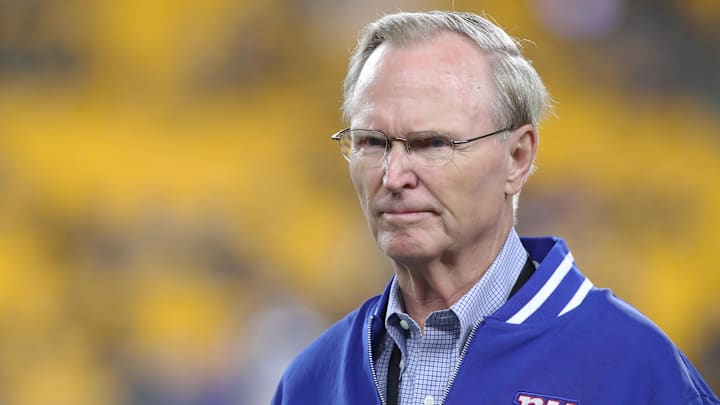 New York Giants owner John Mara looks on before the Giants play the Pittsburgh Steelers at Acrisure Stadium. 