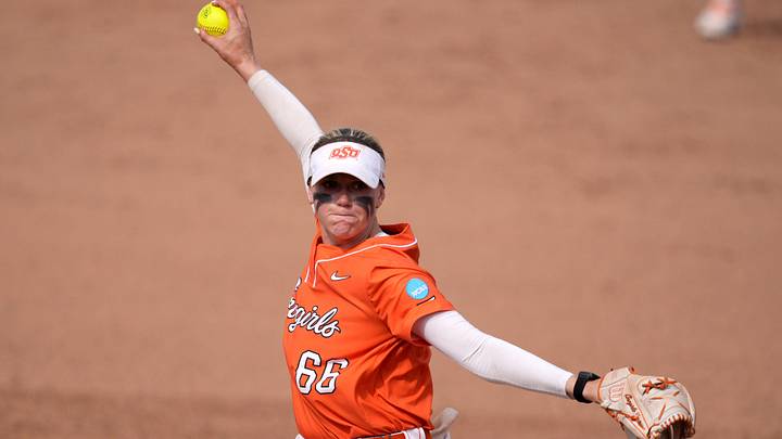 Oklahoma State Cowgirls pitcher Ruby Meylan. Oklahoma State Cowgirls pitcher Ruby Meylan.