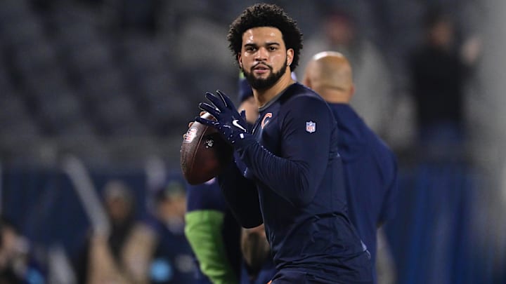 Caleb Williams warms up prior to the Bears' 6-3 December loss to the Seattle Seahawks. Caleb Williams warms up prior to the Bears' 6-3 December loss to the Seattle Seahawks.