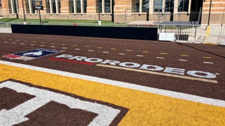 The PRCA logo made its debut at the University of Wyoming's War Memorial Stadium over the weekend. 