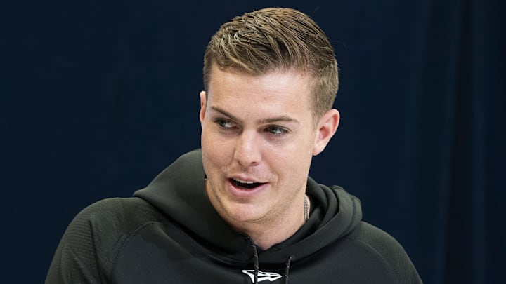 Feb 28, 2025; Indianapolis, IN, USA; Ohio State quarterback Will Howard (QB07) answers questions at a press conference during the 2025 NFL Combine at Indiana Convention Center. Mandatory Credit: Stephanie Amador Blondet-Imagn Images Feb 28, 2025; Indianapolis, IN, USA; Ohio State quarterback Will Howard (QB07) answers questions at a press conference during the 2025 NFL Combine at Indiana Convention Center. Mandatory Credit: Stephanie Amador Blondet-Imagn Images