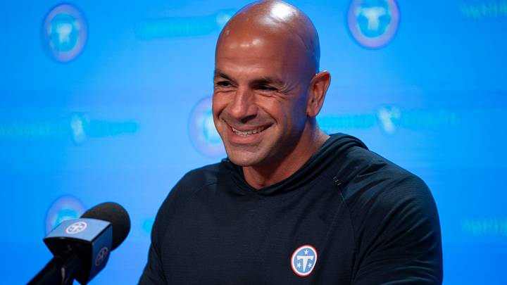 Tennessee Titans coach Robert Saleh speaks with the media before the Titans Rookie Camp Day 1 at Vanderbilt Health Football Center in Nashville, Tenn., Friday, May 1, 2026. Tennessee Titans coach Robert Saleh speaks with the media before the Titans Rookie Camp Day 1 at Vanderbilt Health Football Center in Nashville, Tenn., Friday, May 1, 2026.