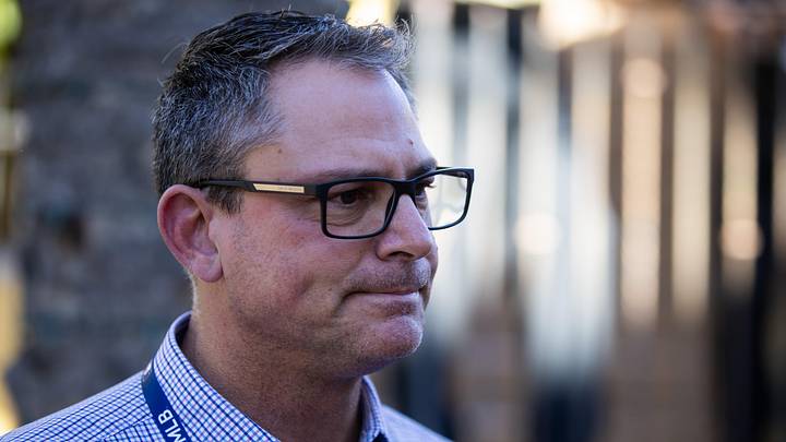 Nov 7, 2023; Scottsdale, AZ, USA; Kansas City Royals general manager J.J. Picollo speaks to the media during the MLB General Manager's Meetings at Omni Scottsdale Resort & Spa. Mandatory Credit: Mark J. Rebilas-Imagn Images