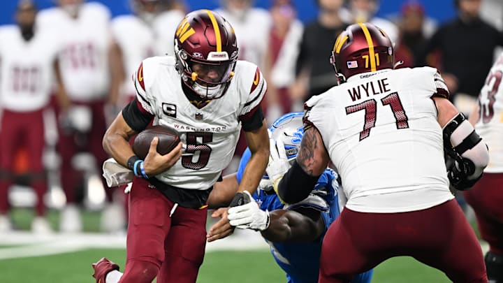 Washington Commanders quarterback Jayden Daniels is a great prop target this week.