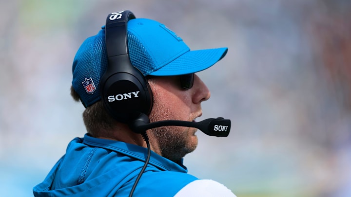 Jacksonville Jaguars head coach Liam Coen looks on during the second quarter of an NFL football matchup, Sunday, Oct. 12, 2025, at EverBank Stadium in Jacksonville, Fla. The Seahawks defeated the Jaguars 20-12. [Corey Perrine/Florida Times-Union]