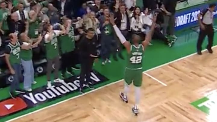 Boston Celtics forward Al Horford (no. 42) receives a loud ovation during the fourth quarter of Boston's championship-clinching Game 5 win in the NBA Finals on Monday night at TD Garden. Boston Celtics forward Al Horford (no. 42) receives a loud ovation during the fourth quarter of Boston's championship-clinching Game 5 win in the NBA Finals on Monday night at TD Garden.