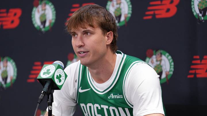 Sep 28, 2026; Boston, MA, USA; Boston Celtics guard Baylor Scheierman (55) talks to reporters during media day at Auerbach Center. Mandatory Credit: David Butler II-Imagn Images Sep 28, 2026; Boston, MA, USA; Boston Celtics guard Baylor Scheierman (55) talks to reporters during media day at Auerbach Center. Mandatory Credit: David Butler II-Imagn Images