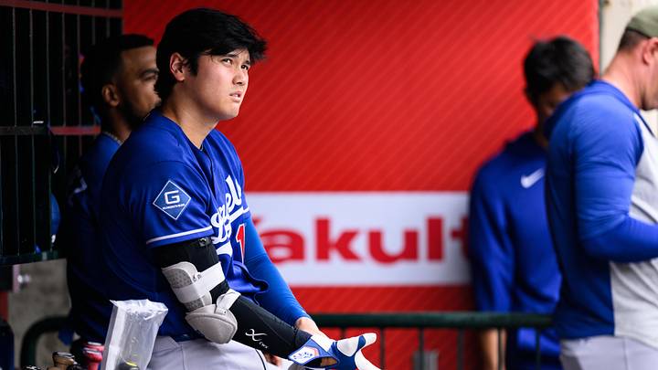 May 17, 2026; Anaheim, California, USA; Los Angeles Dodgers designated hitter Shohei Ohtani (17) looks on during the second inning against the Los Angeles Angels at Angel Stadium. Mandatory Credit: William Liang-Imagn Images May 17, 2026; Anaheim, California, USA; Los Angeles Dodgers designated hitter Shohei Ohtani (17) looks on during the second inning against the Los Angeles Angels at Angel Stadium. Mandatory Credit: William Liang-Imagn Images