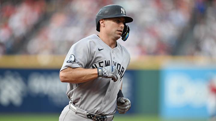 Jun 8, 2026; Cleveland, Ohio, USA; New York Yankees designated hitter Paul Goldschmidt (48) rounds the bases after hitting a home run during the first inning against the Cleveland Guardians at Progressive Field. Mandatory Credit: Ken Blaze-Imagn Images Jun 8, 2026; Cleveland, Ohio, USA; New York Yankees designated hitter Paul Goldschmidt (48) rounds the bases after hitting a home run during the first inning against the Cleveland Guardians at Progressive Field. Mandatory Credit: Ken Blaze-Imagn Images