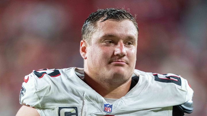 Atlanta Falcons guard Chris Lindstrom Atlanta Falcons guard Chris Lindstrom