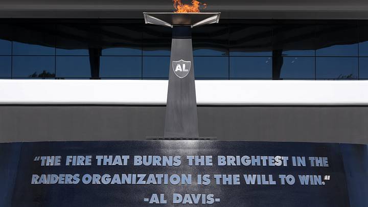 Jun 9, 2026; Henderson, NV, USA; The Al Davis memorial torch at the Las Vegas Raiders during minicamp at Intermountain Health Performance Center. Mandatory Credit: Kirby Lee-Imagn Images Jun 9, 2026; Henderson, NV, USA; The Al Davis memorial torch at the Las Vegas Raiders during minicamp at Intermountain Health Performance Center. Mandatory Credit: Kirby Lee-Imagn Images
