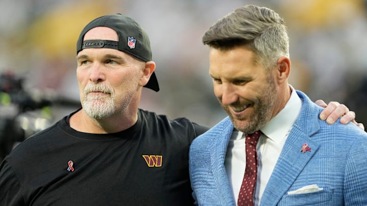 Washington Commanders head coach Dan Quinn and general manager Adam Peters Washington Commanders head coach Dan Quinn and general manager Adam Peters