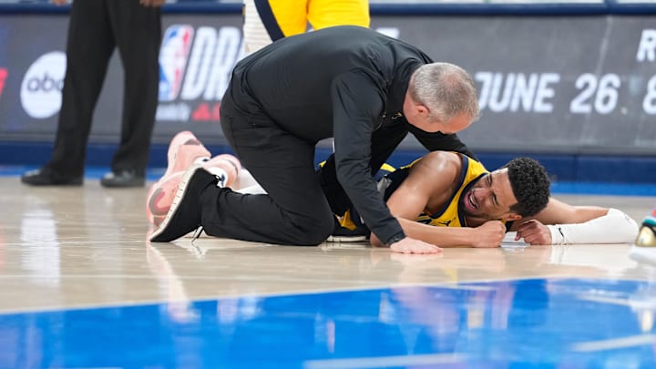 Haliburton suffered the devastating injury in the first quarter of Game 7. 