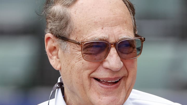 Sep 2, 2022; Chicago, Illinois, USA; Chicago White Sox owner Jerry Reinsdorf smiles before a baseball game between the Chicago White Sox and Minnesota Twins at Guaranteed Rate Field. Mandatory Credit: Kamil Krzaczynski-Imagn Images