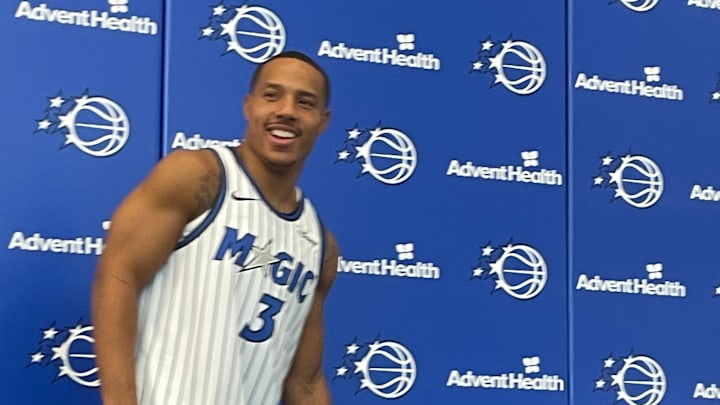 Desmond Bane laughs on Orlando Magic Media Day, 2025