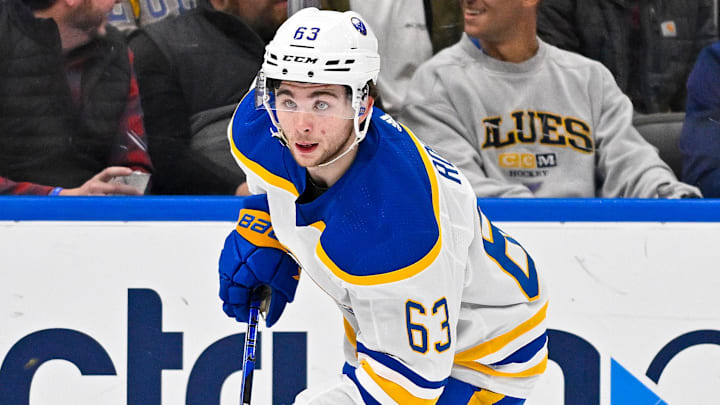 Nov 30, 2023; St. Louis, Missouri, USA;  Buffalo Sabres right wing Isak Rosen (63) in actions