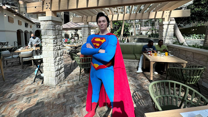 Superman at Hall of Justice Character Dining at Gaylord Palms