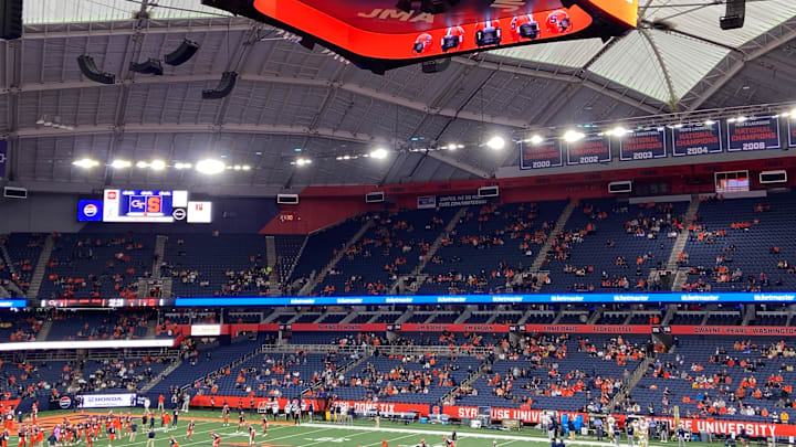 September 7, 2024; Syracuse, New York, USA; Spectators enter the JMA Wireless Dome prior to Syracuse's ACC opener against Georgia Tech. Mandatory Credit: Brad Bierman, The Juice Online-On SI / September 7, 2024; Syracuse, New York, USA; Spectators enter the JMA Wireless Dome prior to Syracuse's ACC opener against Georgia Tech. Mandatory Credit: Brad Bierman, The Juice Online-On SI /