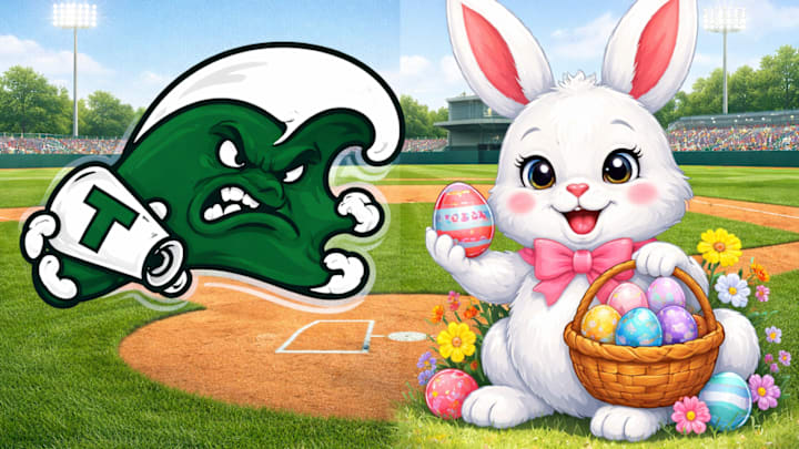 Tulane Angry Wave and Easter Baseball Graphic
