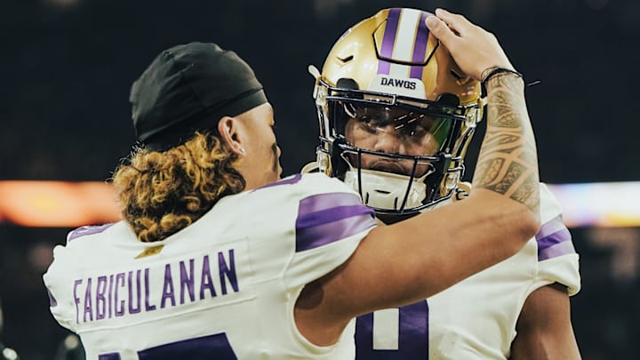 Kam Fabiculanan and Thaddeus Dixon share a CFP title game moment.