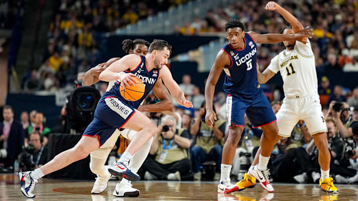 UConn senior forward Alex Karaban came one win short of earning his third men’s hoops national championship.