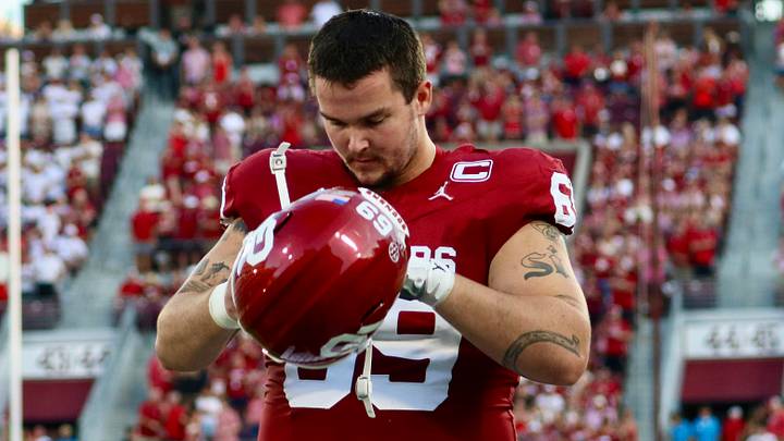 Oklahoma offensive tackle Jake Maikkula prepares to face New Mexico. Maikkula was injured in last week's win at Mississippi State.