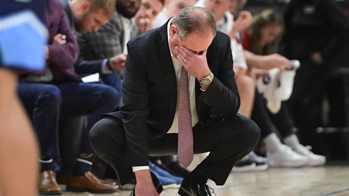 Dec 19, 2025; Milwaukee, Wisconsin, USA; Wisconsin Badgers head coach Greg Gard reacts in the second half against the Villanova Wildcats at the Fiserv Forum. Mandatory Credit: Benny Sieu-Imagn Images Dec 19, 2025; Milwaukee, Wisconsin, USA; Wisconsin Badgers head coach Greg Gard reacts in the second half against the Villanova Wildcats at the Fiserv Forum. Mandatory Credit: Benny Sieu-Imagn Images