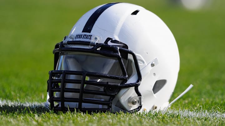 A general view of a Penn State Nittany Lions helmet prior to a game against the Purdue Boilermakers at Beaver Stadium. A general view of a Penn State Nittany Lions helmet prior to a game against the Purdue Boilermakers at Beaver Stadium.