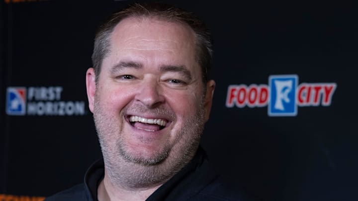University of Tennessee Volunteers head football coach Josh Heupel speaks with members of the media during the Nashville stop for University of Tennessee's 2025 Big Orange Caravan event Wednesday, April 30, 2025 at GEODIS Park. University of Tennessee Volunteers head football coach Josh Heupel speaks with members of the media during the Nashville stop for University of Tennessee's 2025 Big Orange Caravan event Wednesday, April 30, 2025 at GEODIS Park.
